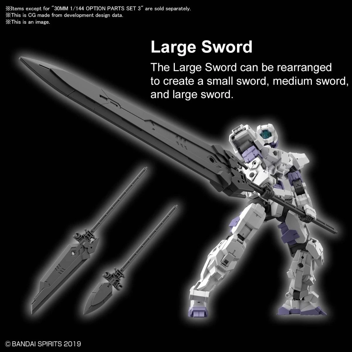 30MM 1/144 Scale Model Kit: W-09 Option Parts Set 3 - Image 2