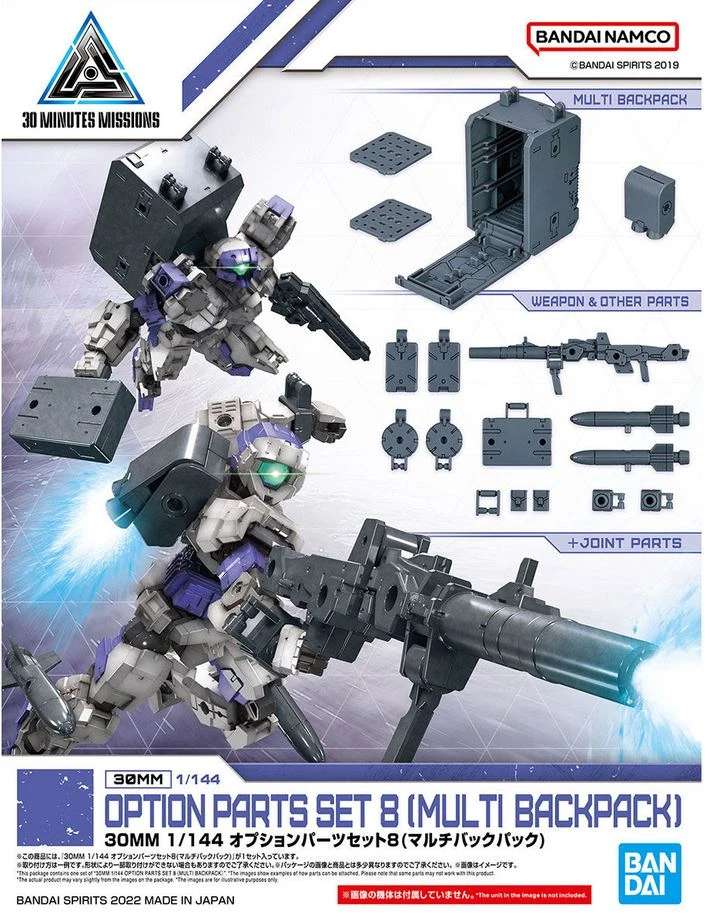 30MM 1/144 Scale Model Kit: W-17 Option Parts Set 8 (Multi Backpack) - Image 8